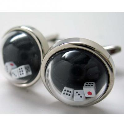 Floating Dice High Roller Fun Game Cufflinks.JPG